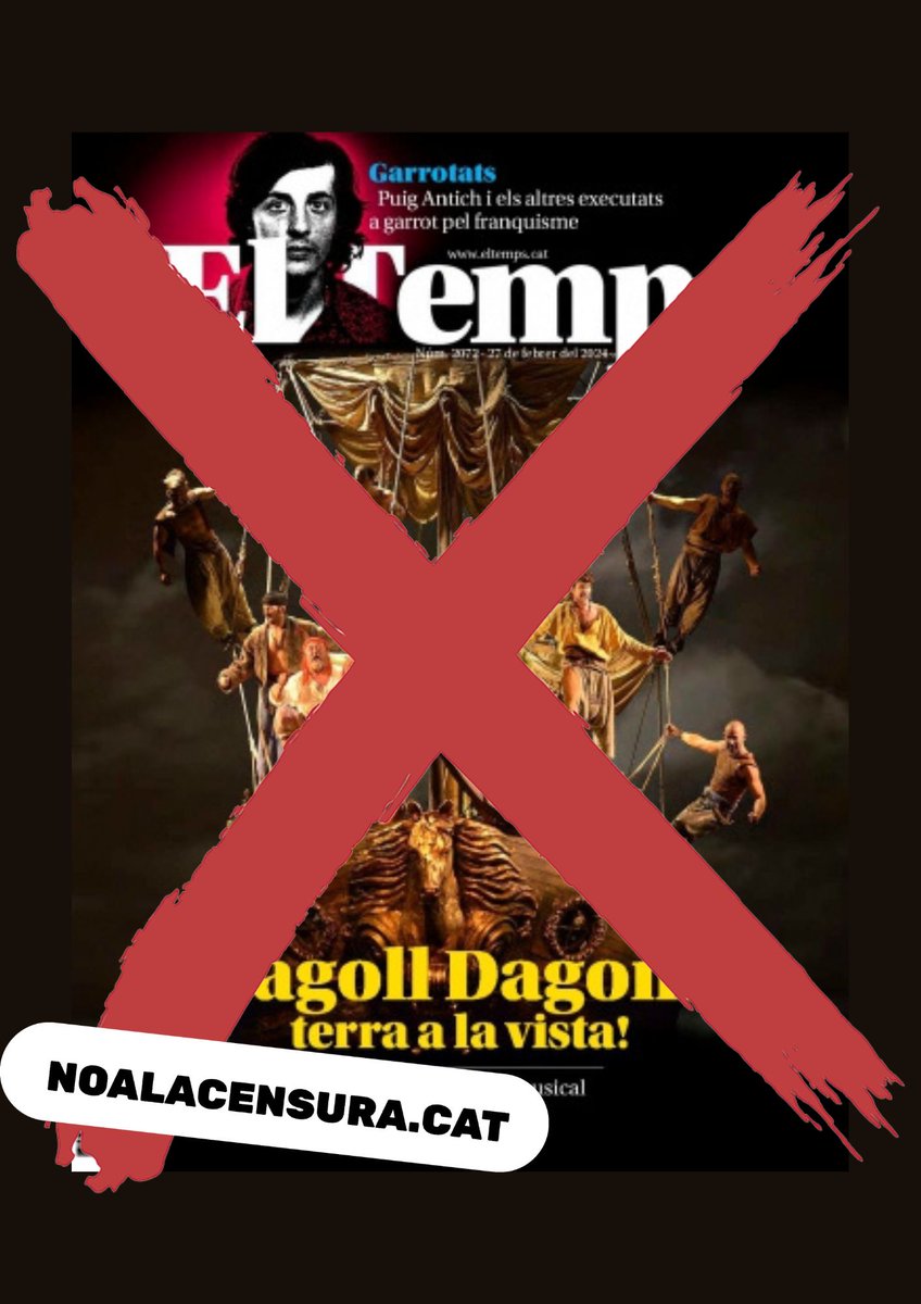 ❌ Censura a les #RevistesEnCatalà:  
#Vox censura @ElTemps_cat a l'@AjuntamentAlbal i cancel·la la seva subscripció, argumentant: 'És un setmanari d’ideologia pancatalanista'.
✊Siguem #Mésfortesquelacensura 
🔗 Info: noalacensura.cat