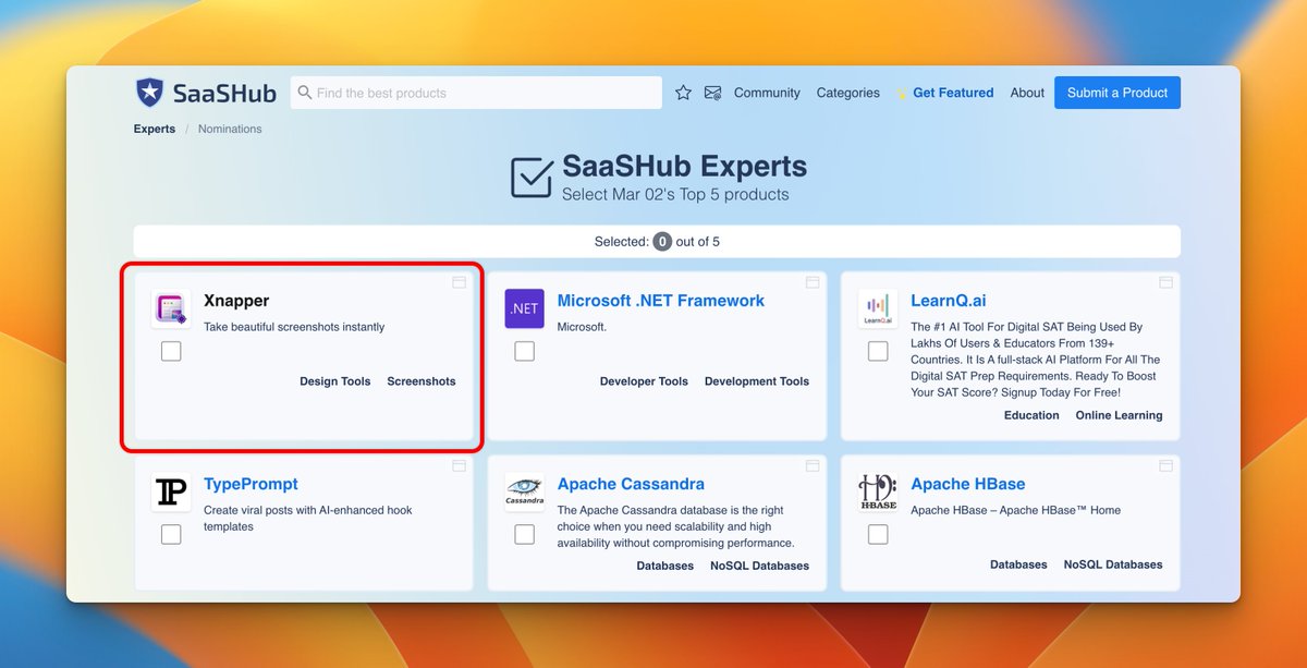 Xnapper ๐ธ (@xnapperhq) on Twitter photo Glad to present that <a href="/XnapperHQ/">Xnapper ๐ธ</a> has been nominated on #SaaSHub!
saashub.com/experts/nominaโฆ Glad to present that <a href="/XnapperHQ/">Xnapper ๐ธ</a> has been nominated on #SaaSHub!
saashub.com/experts/nominaโฆ