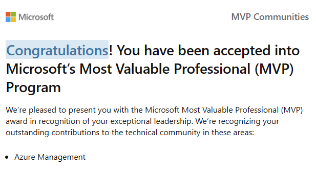 Abdul Kazi🍁(@abdulkazi.bsky.social) (@abdulkazi) on Twitter photo Beyond excited and extremely honored to be awarded the Microsoft Azure MVP!!!
Thanks to <a href="/gregor_suttie/">Gregor Suttie | T-Shaped Azure Architect ™</a> for the nomination and huge shout-out to the community - you are awesome. 🤗
#MVP #MVPBuzz #MicrosoftMVP #Azure #community Beyond excited and extremely honored to be awarded the Microsoft Azure MVP!!!
Thanks to <a href="/gregor_suttie/">Gregor Suttie | T-Shaped Azure Architect ™</a> for the nomination and huge shout-out to the community - you are awesome. 🤗
#MVP #MVPBuzz #MicrosoftMVP #Azure #community