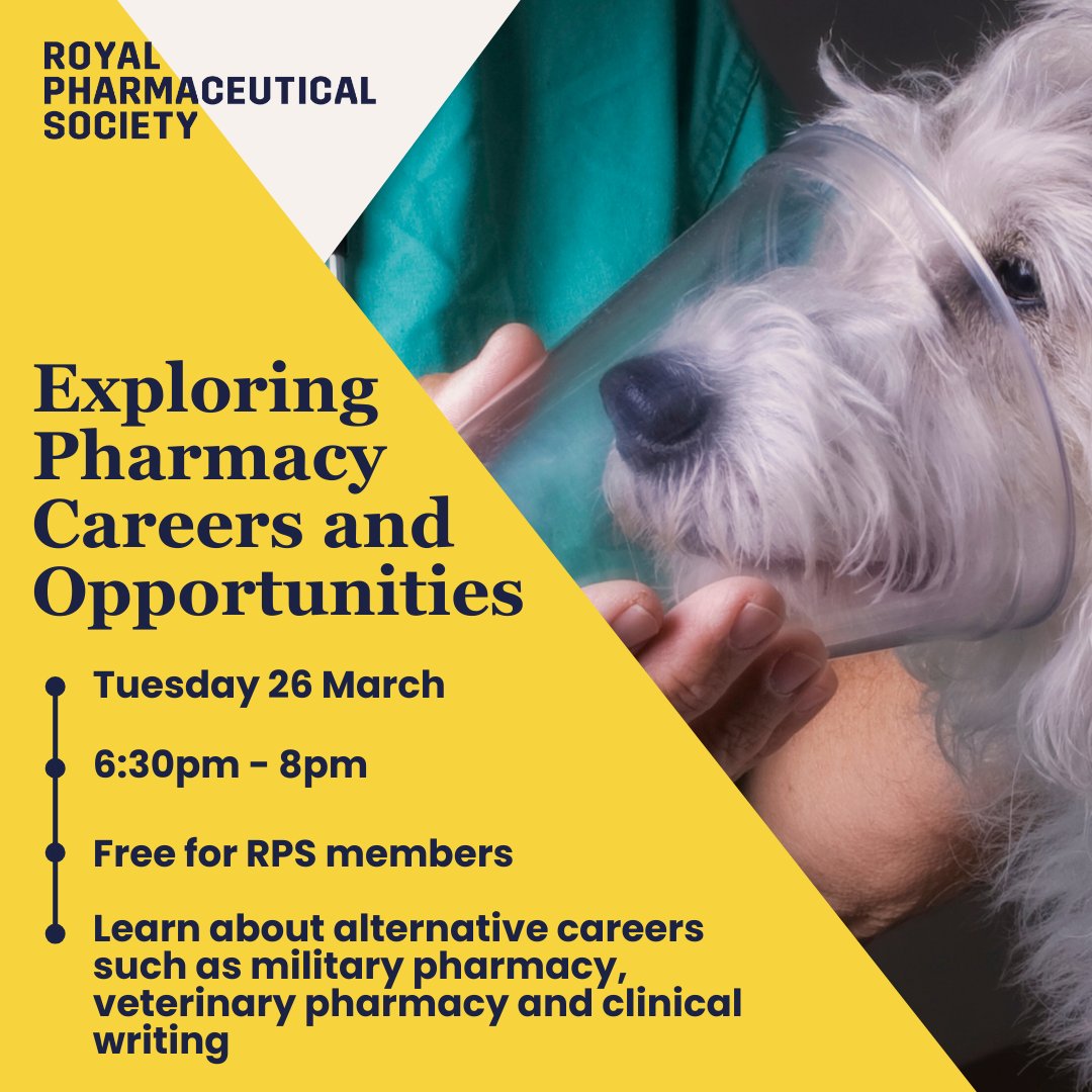 Pharmacy is an exciting and varied career wherever you work, but if you’re keen to explore all the options, join our webinar to find out more about what a career in military pharmacy, veterinary pharmacy or clinical writing could offer you! Register now: bit.ly/49raiQP