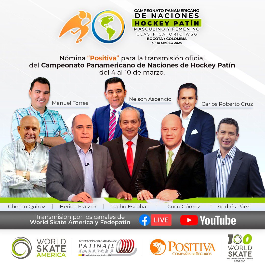 Todos listos para el Campeonato Panamericano de Naciones de Hockey Patín, clasificatorio para los World Skate Games Italia 2024

<a href="/LUCHOTEESCUCHO/">LUCHO ESCOBAR</a> 
<a href="/luisgcocogomez/">EL COCO GÓMEZ</a> 
<a href="/Prensapaez/">Jose Andres Paez S.</a> <a href="/CRobertoNF/">Carlos Roberto Cruz</a> 
<a href="/HerichFrasser/">Herich Frasser</a>