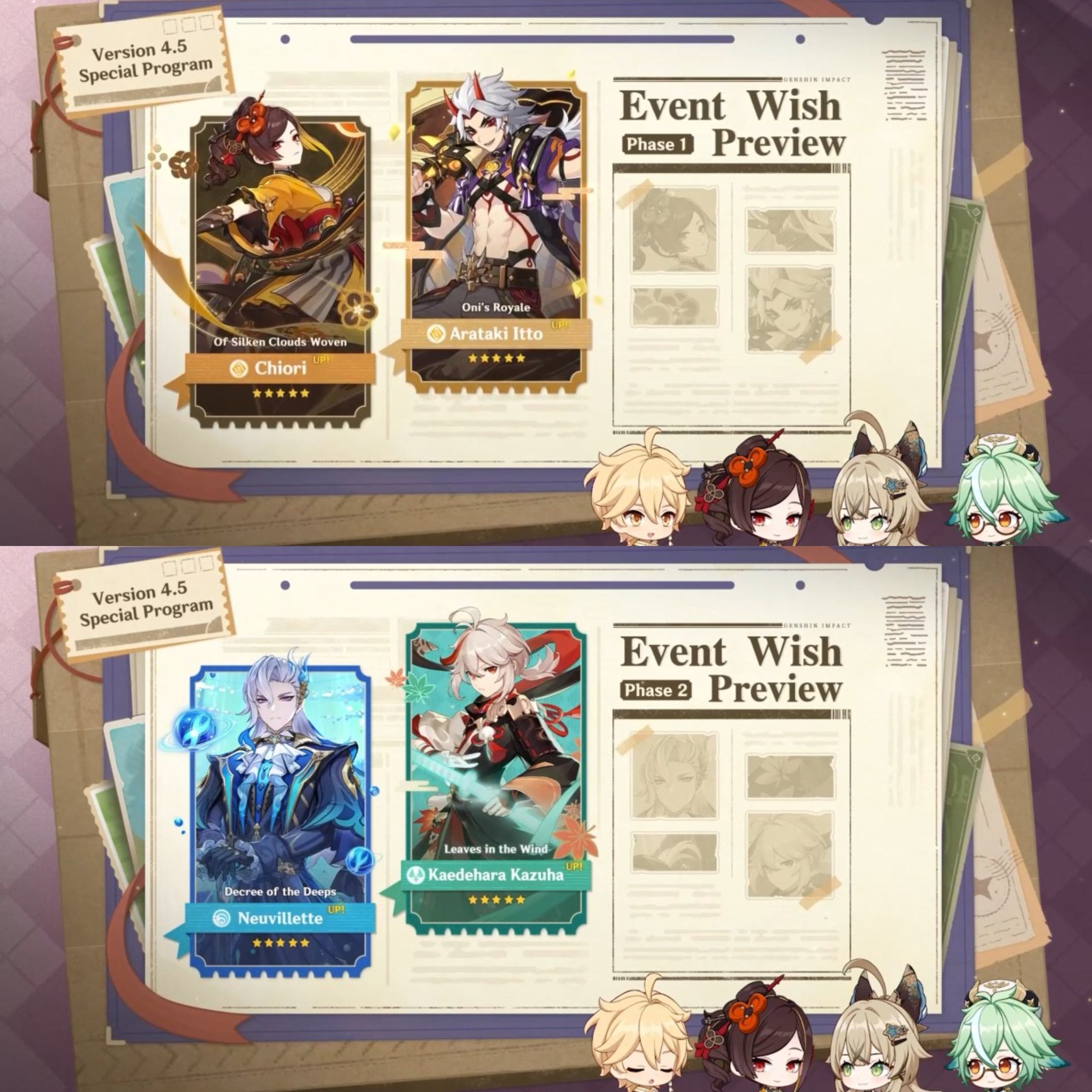 Genshin Universe on X: &ldquo;4.5 Official Banners: ➣1st Phase: Chiori 