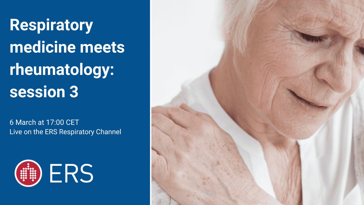 Respiratory Medicine meets Rheumatology: session 3 Join the experts for this webinar on 6 March at 17:00 CET. The speakers will discuss: 1. IPAF: Is it a clinical diagnosis? 2. Guidelines in CTD-ILD More info/register now: ersnet.org/events/respira…