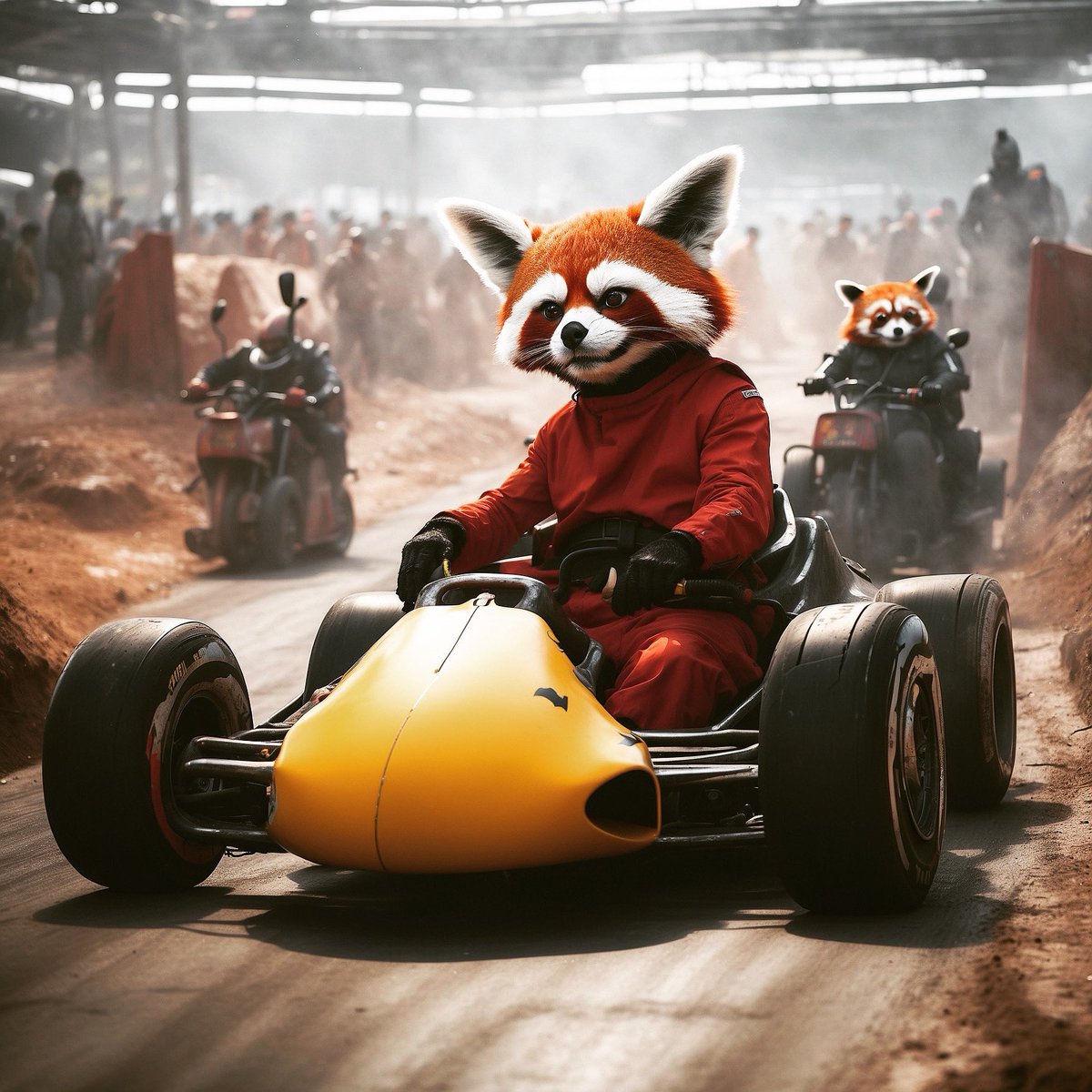 The race #redpanda #mariokart #meme #memeoftheday #lol #funny #animallovers #photography #digitalphotoart #digitalillustration #digitalphotography #sureal #abstract #abstractart #panda #redpandasofinstagram