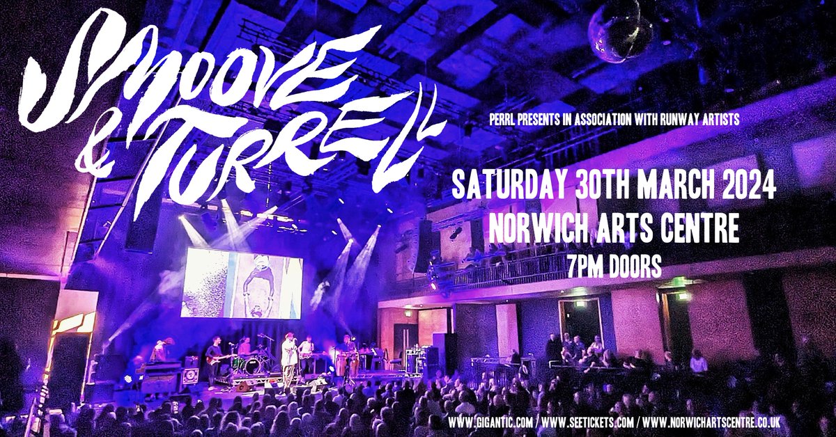 PERRL presents Smoove & Turrell + special guests Smoove & Turrell are back with their contemporary fusion of funk, soul, northern soul, hip-hop and electronica this month... Saturday 30 March 2024 | 8pm norwichartscentre.co.uk/event/smoove-t…