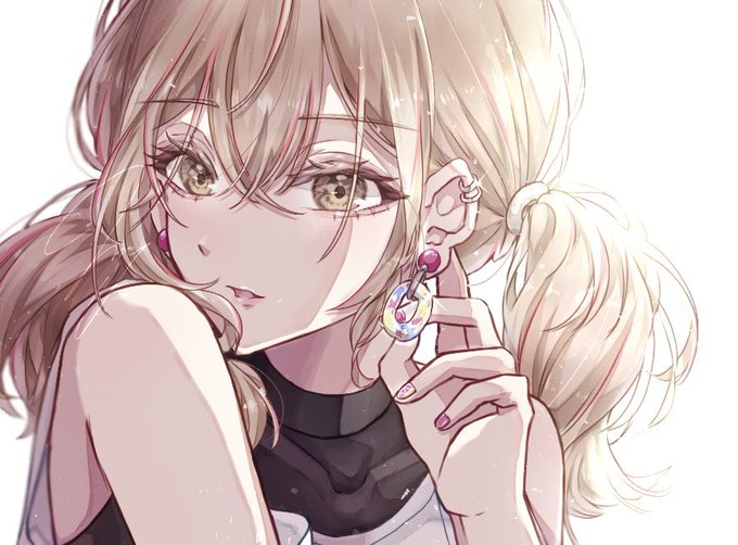 「1girl crescent earrings」 illustration images(Latest)