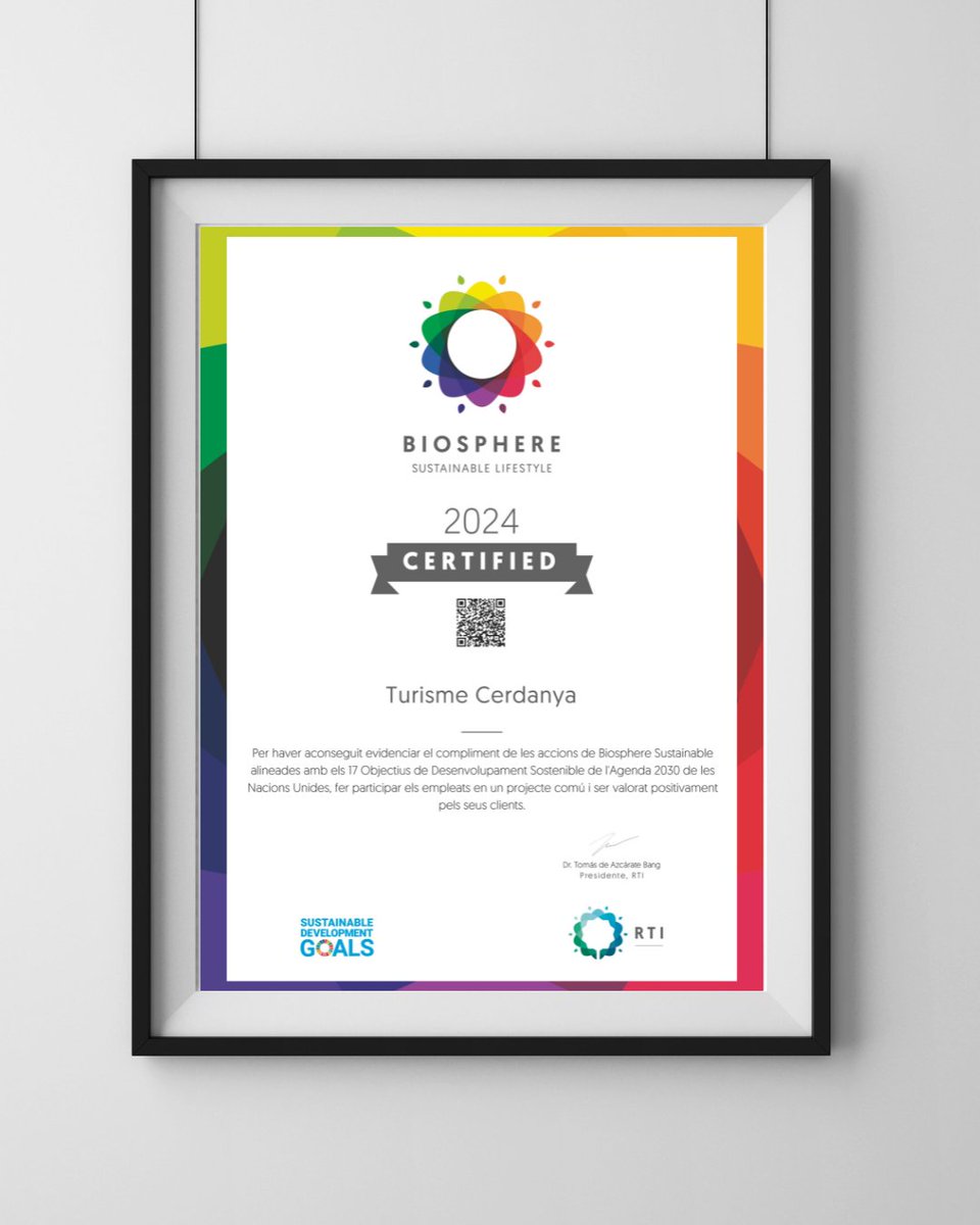 Un any més, Turisme Cerdanya hem estat distingits amb el segell de turisme responsable Biosphere®️!! 
Aquesta certificació de sostenibilitat turística, reconeix les bones pràctiques en gestió sostenible ♻️

#BiosphereCertified #TurismoResponsable #TurismeCerdanya