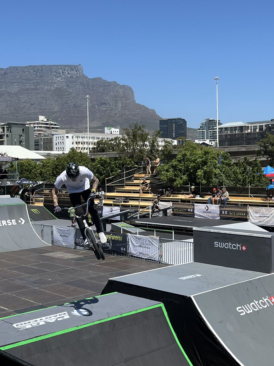 KFMza's tweet photo. Get ready to feel the adrenaline rush at #ULTX, the ultimate Action Sports event at V&A Waterfront’s Battery Park! 🤘 Stephen and Dante from the #SuzukiKfmCrew are front and center for all the heart-pounding action! 🏄♂️ Don't miss out on this epic extravaganza! 🚴♀️💥 https://t.co/kBYCH8bSNX