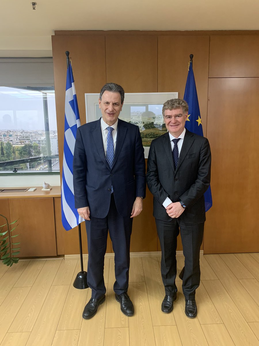 Very good exchange with 🇬🇷 Minister of environment and energy, Mr Skylakakis about climate adaptation, forests, the cities of the future and possible technical support 🌳🪴💦.