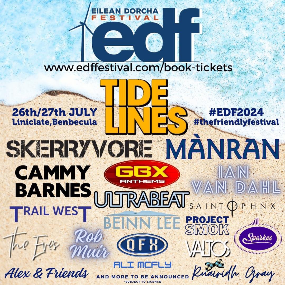 We’re so excited to be playing at @edffestival on the beautiful island of Benbecula this year - what a line-up! ☀️ Tickets are on sale NOW!