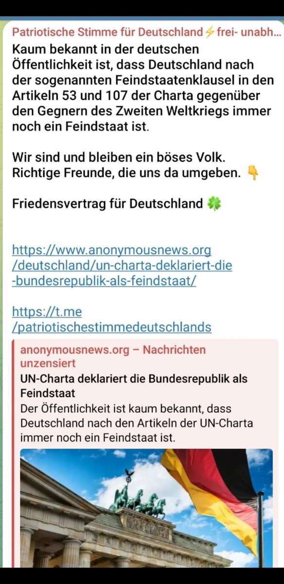 Kaum bekannt Feindstaatenklausel Artikel 53 und 107 in der Charta !!!