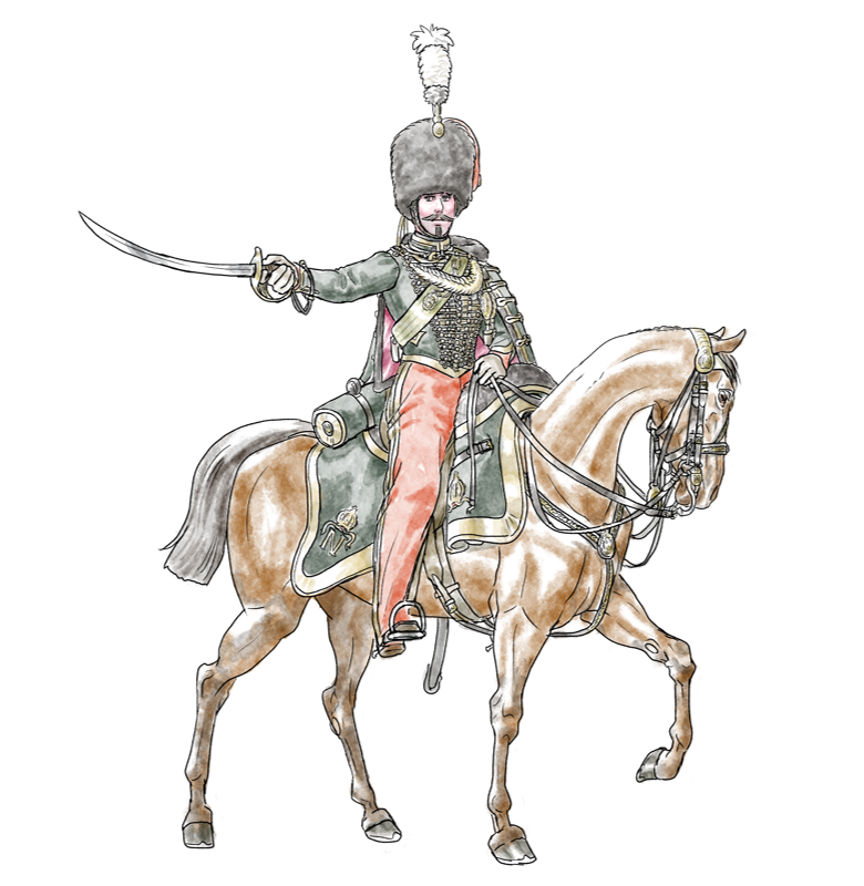 習作 
皇帝親衛護衛騎兵将校 1859年　
Guides de la Garde Impériale, officiers, 1859
#kowa騎兵絵練習