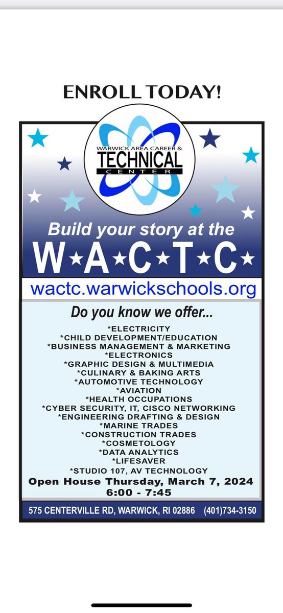 OPEN HOUSE March 7th! #wactc #warwickctc #dowhatyoulovelovewhatyoudo