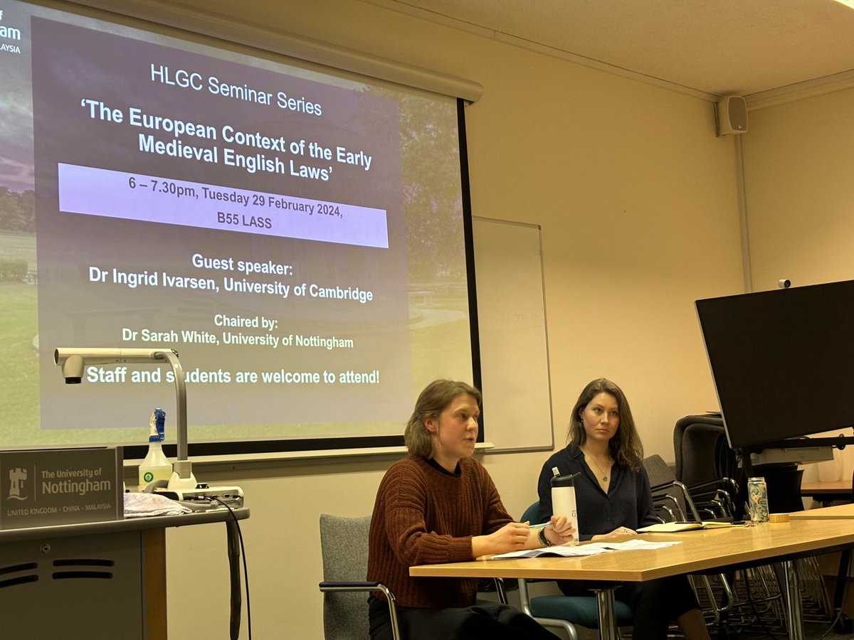 History of Law and Governance Centre (@hlgcentre) on Twitter photo Fantastic start to the year with our first <a href="/HLGCentre/">History of Law and Governance Centre</a> seminar of the term! Gratitude to @ifagersen for a stimulating talk on 'The European Context of the Early Medieval English Laws.'
Special thanks to our chair, @S_B_White, for steering the discussion. Fantastic start to the year with our first <a href="/HLGCentre/">History of Law and Governance Centre</a> seminar of the term! Gratitude to @ifagersen for a stimulating talk on 'The European Context of the Early Medieval English Laws.'
Special thanks to our chair, @S_B_White, for steering the discussion.