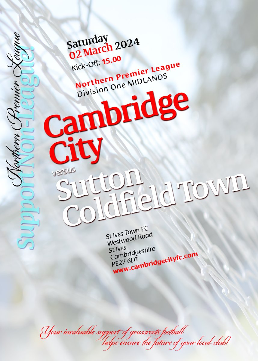 thejakewhiteley's tweet image. A #StepFour fixture worthy of mention this Sat 2/3/24 is at #StIvesTownFC where ground-sharing @cambridgecityfc take on @SCTFC - be sure to check the #Lilywhites social-media/website for very latest info re KO, Admission costs, etc!...