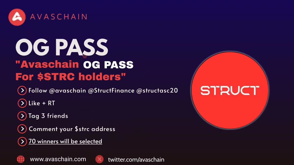 Avaschain (@avaschain) on Twitter photo π Avaschain Exclusive OG PASS Giveaway for $STRC Holders
π How to join:
Follow <a href="/avaschain/">Avaschain</a> <a href="/StructFinance/">Struct Finance πΊ</a> <a href="/structasc20/">STRUCTπΊASC20</a>
Like β€οΈ + Retweet π
Tag 3 friends π₯π₯π₯
Comment with your $STRC wallet address
Get ready for the thrill as we handpick 70 lucky winners! π π Avaschain Exclusive OG PASS Giveaway for $STRC Holders
π How to join:
Follow <a href="/avaschain/">Avaschain</a> <a href="/StructFinance/">Struct Finance πΊ</a> <a href="/structasc20/">STRUCTπΊASC20</a>
Like β€οΈ + Retweet π
Tag 3 friends π₯π₯π₯
Comment with your $STRC wallet address
Get ready for the thrill as we handpick 70 lucky winners! π