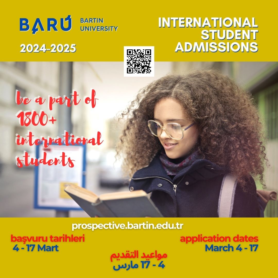 Discover Excellence Beyond Borders: Join Bartın University (BARU) Today. Admissions open for int’l students: March 4-17, 2024 on prospective.bartin.edu.tr🌍✨ #BARU 
@uzun_orhan @m_zahmakiran @Sevim_Celik67
@baruedutr @tomerbartin
#studyinturkey @yurtdisiturklerv
#YourPathToSuccess