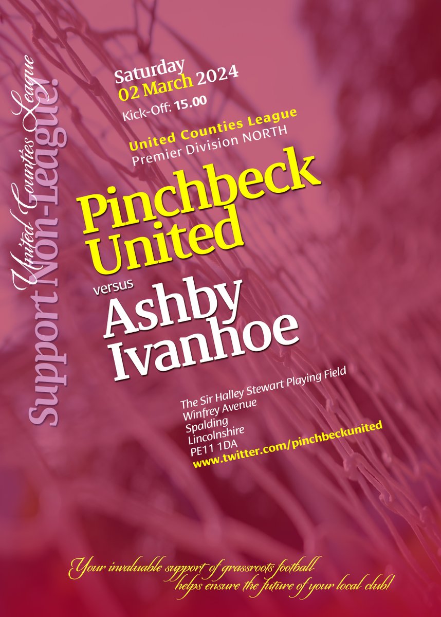 thejakewhiteley's tweet image. Another #StepFive fixture worthy of mention this Sat 2/3/24 is at #TheSirHalleyStewart where @PinchbeckUnited take on @AshbyIvanhoe_FC in @utdcos action - be sure to check the #Knights social-media/website for very latest info re KO, Admission costs, etc!...