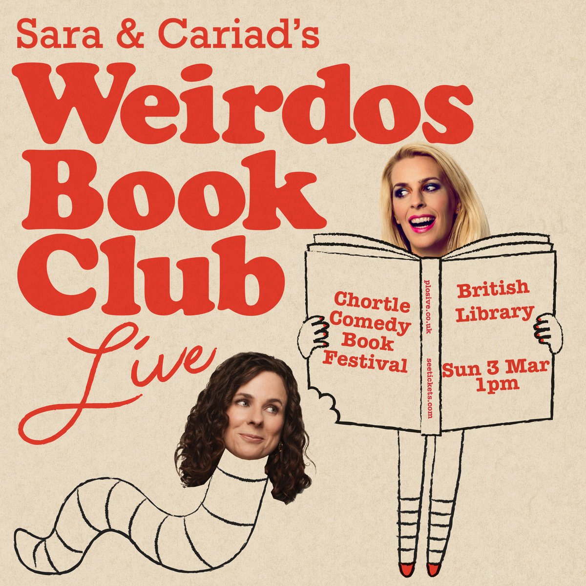 🌼 Sara & Cariad's Weirdos Book Club Live ✨ With special guest @timkeyperson 📅 Sun 3rd Mar 📍 British Library, London *𝑺𝒆𝒍𝒍𝒊𝒏𝒈 𝒇𝒂𝒔𝒕*⁠ Part of @chortle Comedy Book Festival 🎟️ plosive.co.uk/events/weirdos…