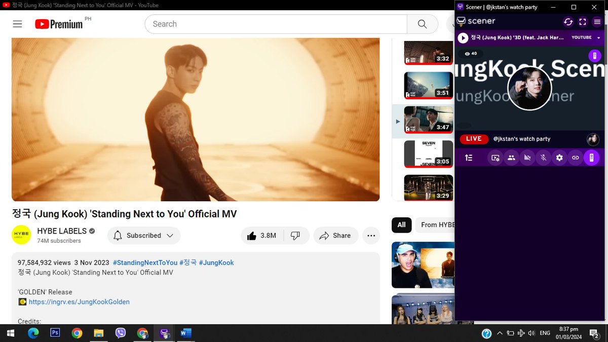 JungKook_Scener's tweet photo. CREDITS ARE MISSING FROM OFFICIAL VIDEOS OF JUNGKOOK'S "STANDING NEXT TO YOU" (OFFICIAL MV AND CHOREORAPHY VERSION) ON YOUTUBE. 
JUNGKOOK IS THE ONLY HYBE ARTIST WHO CONSTANTLY HAVING CREDIT ISSUES.

🚨PLEASE FIX IT IMMEDIATELY! @YouTube  @TeamYouTube @bts_bighit @KBSnews @BIGHIT_MUSIC @GeffenRecords