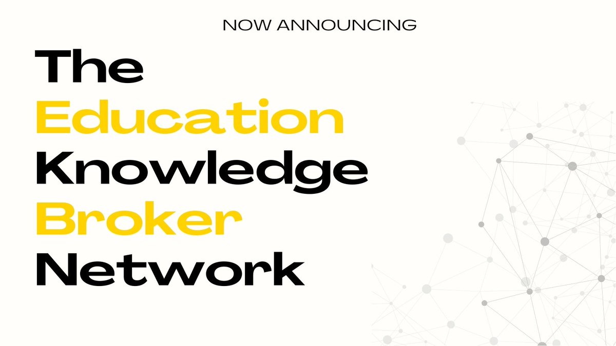 UDCRUE's tweet image. Do you work to make research matter in education policy or practice? Education Knowledge Broker Network is here for you! Subscribe to emails of the Network-Learn of programs specifically designed for Knowledge Brokers.
bit.ly/SubscribeEduca…  #transformURE