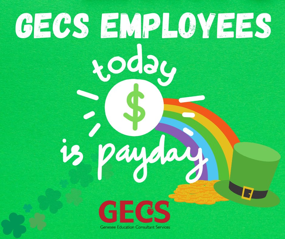 GECSINC's tweet photo. 📣Attention GECS Employees‼️
Today is payday 💵💸🎉 #payday https://t.co/wBWNU5hfhH
