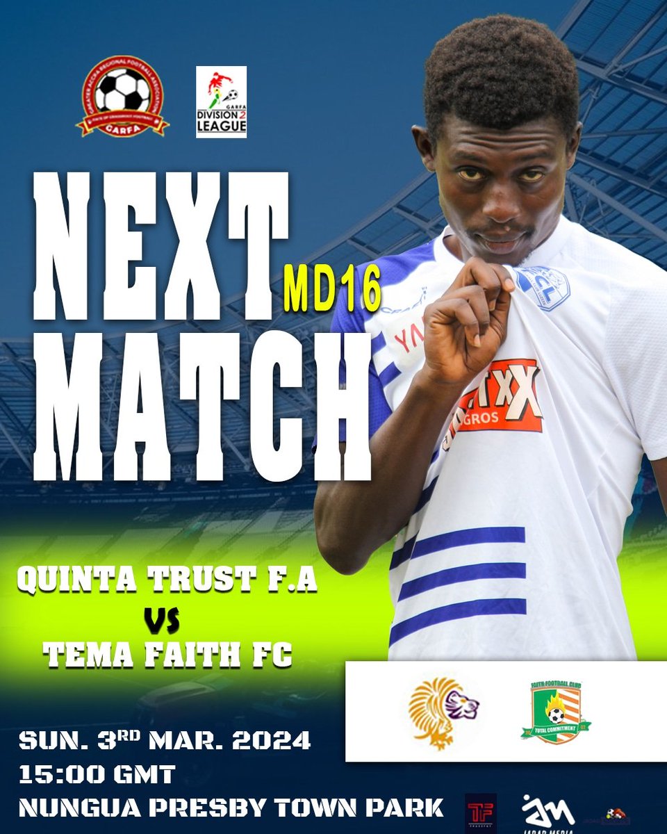 _QuintaTrust's tweet photo. π’ U P N E X T π
β‘M A T C H D A Y 1οΈβ£6οΈβ£β‘π¦π¦
πππ€π΅
π GARFA DIVISION II LEAGUE
π TEMA FAITH
π Sunday, March 3, 2024
π. 3pm
βοΈ Weather
ποΈ Nungua Town Presby Park π
#LetsGoGriffins π₯πβ½ #ReBirthSzn
#Development #Winning #PurposeDriven
#WeAreQuintaTrust https://t.co/Ypw7P7pJpw