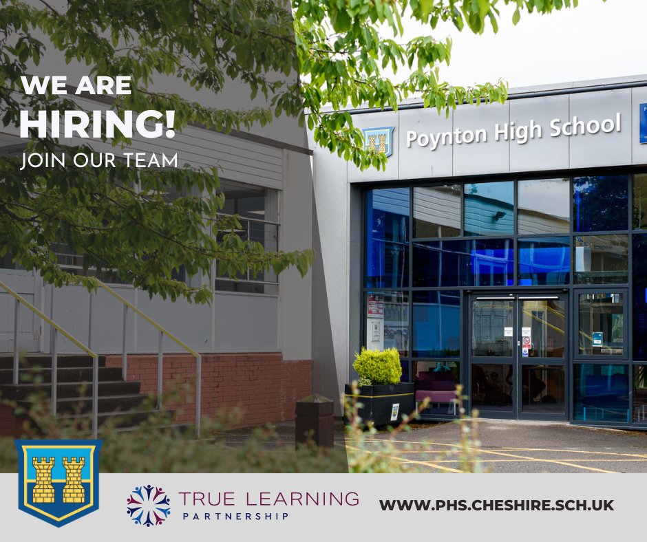 We're recruiting!
We have a number of positions available to join our team.
-Exam Invigilator 
-Head of Maths
-Teacher of Maths
-Teacher of Art
-Cover Supervisor
For more information and to apply, please visit our website:
phs.cheshire.sch.uk/jobvacancies