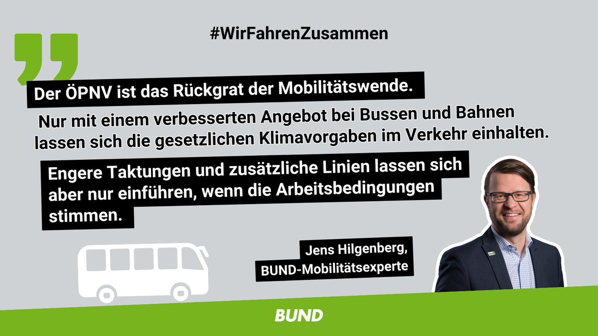 In über 100 Städten gehen heute Klimaaktivist*innen, Gewerkschaften und Verbände gemeinsam mit Fahrgästen und Beschäftigten für eine sozial gerechte und klimafreundliche #Mobilitätswende auf die Straße. #WirFahrenZusammen ▶️ bund.net/themen/aktuell…