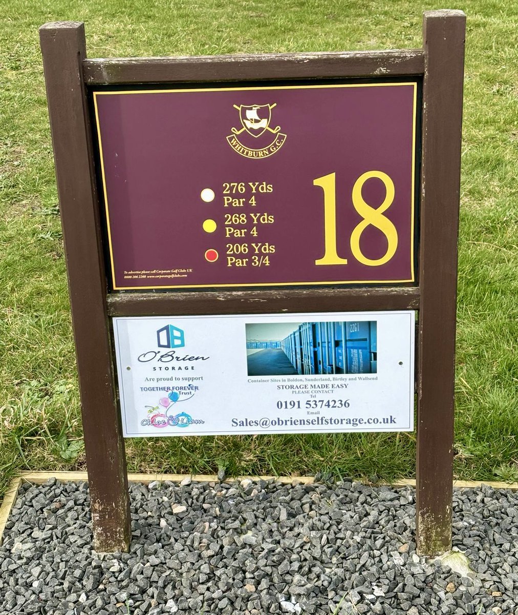 chloeandliam24t's tweet image. Thank you to O'Brien Self Storage - Boldon for supporting the Chloe &amp;amp; Liam Together Forever Trust by adding our logo to their sponsorship of the 18th Hole at Whitburn Golf Club 🩷🩵
Thank you to our trustee Richard Clark for your support 🩷🩵