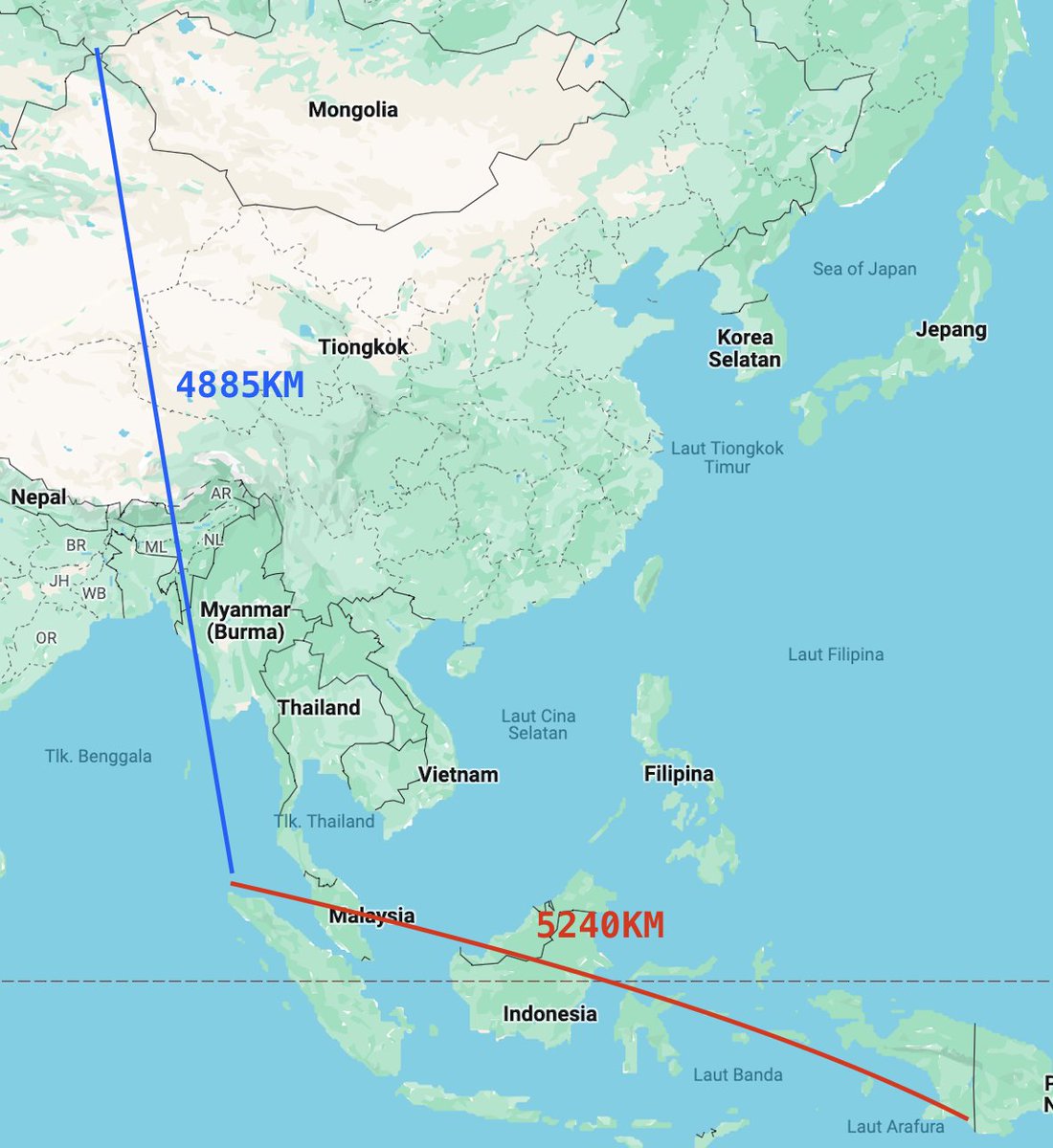 Sabang is closer to Russia than it is to Merauke

Sabang 🇮🇩 - Калджин-Коль 🇷🇺: 4885KM
Sabang 🇮🇩 - Merauke🇮🇩: 5240KM