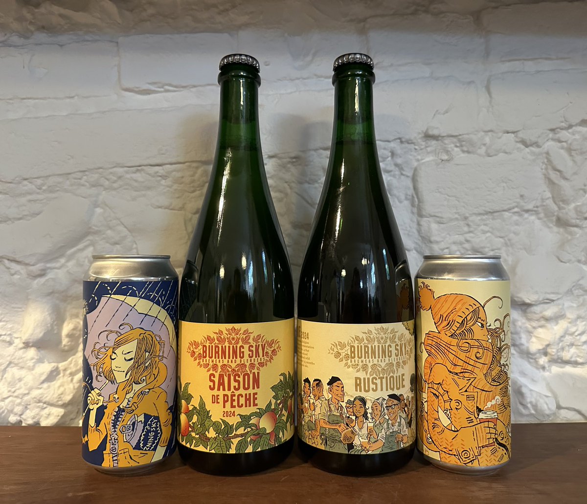 Big stock drop on the webshop now and heading to trade next week👍 In can, 2 collab IPA’s: IT POURS w/ @trackbrewco WARMTH w/ @TheBeakBrewery Funky bottles: SAISON DE PÊCHE 🍑 🍑🍑 RUSTIQUE proper wild ale All tasting 💯 in our minds 🥰🍺🥰