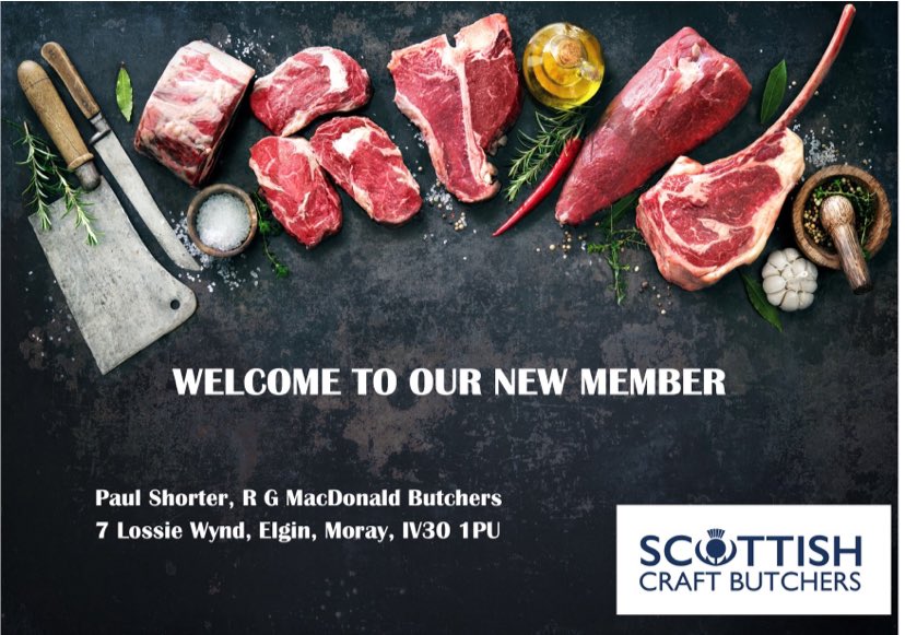 Big welcome to our new SCB member R G MacDonald butchers in Elgin. We are delighted to have you join the Scottish Craft Butchers Association. Looking forward to working with you! #Scottish #CraftButchers #shoplocal #buylocal #supportlocal