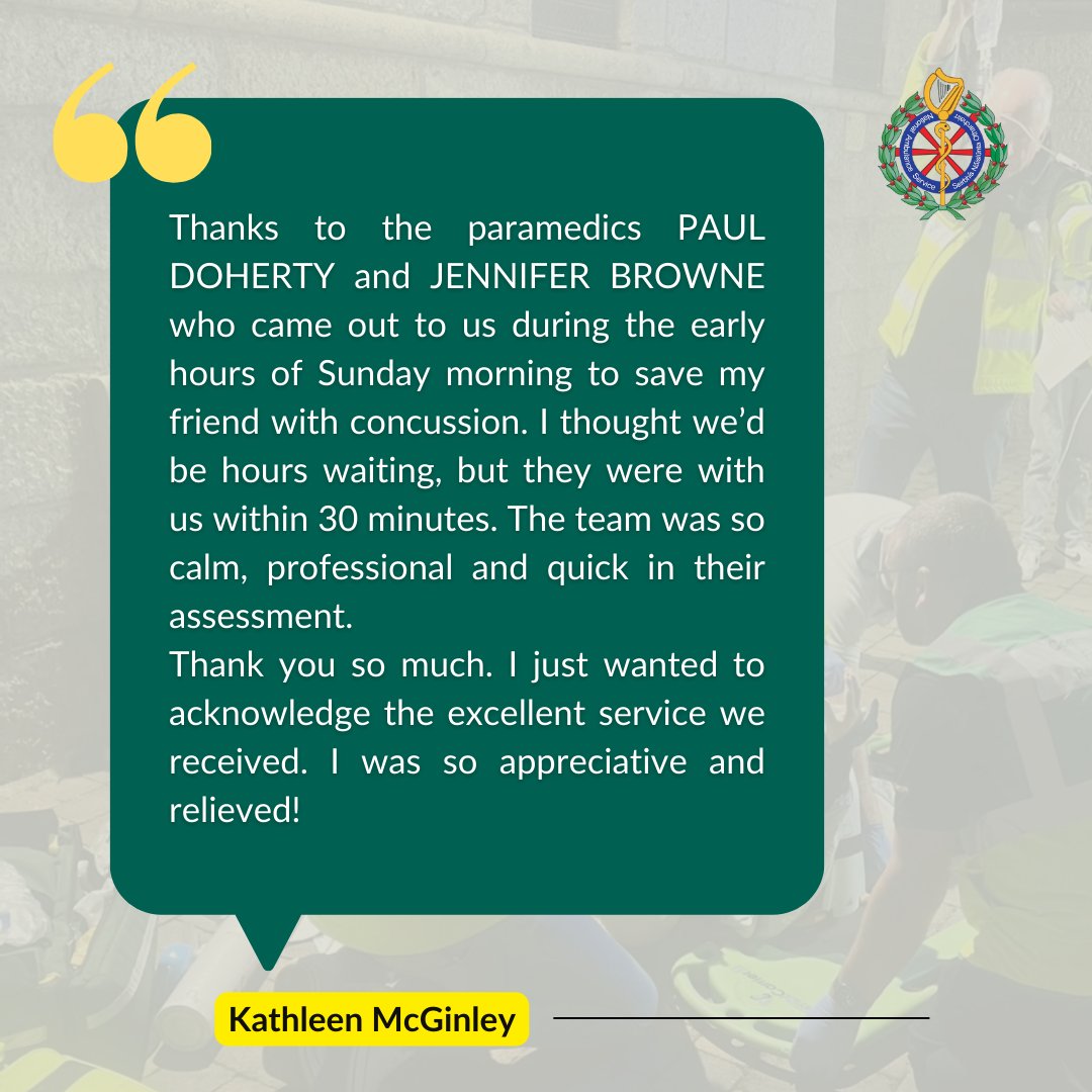 It can be scary when someone you love is injured, but luckily in this case all was well - Paul and Jennifer were there in no time to help! 🚑 We love receiving feedback and messages of appreciation for all our incredible teams - thank you Kathleen!