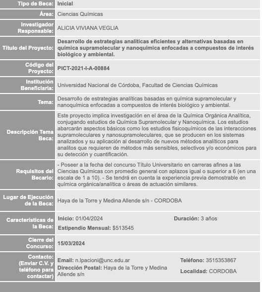 Abrimos hasta el 15 de marzo la convocatoria a una beca inicial de FONCYT con lugar de trabajo en Córdoba para comenzar este 1 de abril.