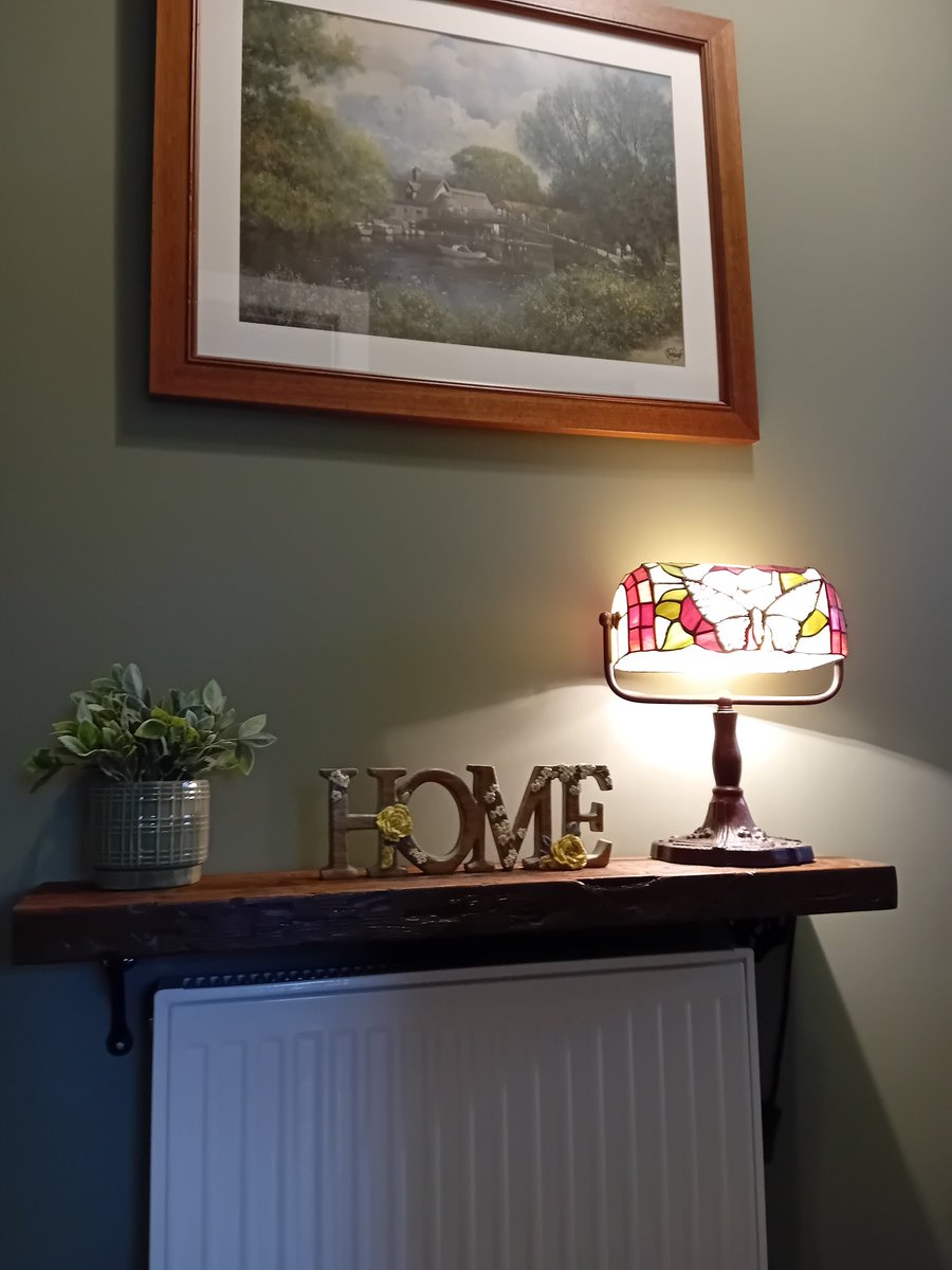 mouse_workshop's tweet image. Using a leftover floor joist from the attic conversion, I made a radiator shelf. The wood was aged using a hammer, cutting splits in the wood using a multi-tool and burnt before going over it with a wire brush. Finally stained and varnished. #upcycle #diy