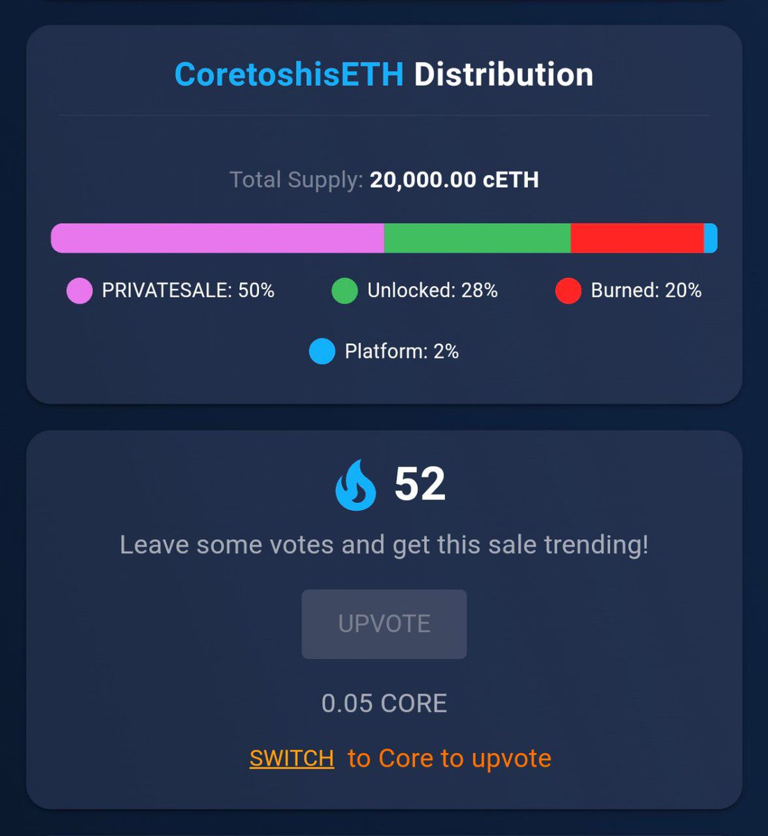 Coretoshis_Org's tweet photo. 🚀Hey, #Coretoshis 🔸 Jump on board the  @CoretoshisETH revolution NOW – Leave some VOTES and get this #Presale #Trending ! 💫

💹 #DxSale: "https://t.co/0m3bfuAip2"

🎯Secure your spot with #CORE for your future of #Crypto before it's too late!⏳

#CoretoshisLab #CTS #CoretoshisETH #cETH #Airdrop #ICO #IDO #RoadTo100 #BTC #ETH