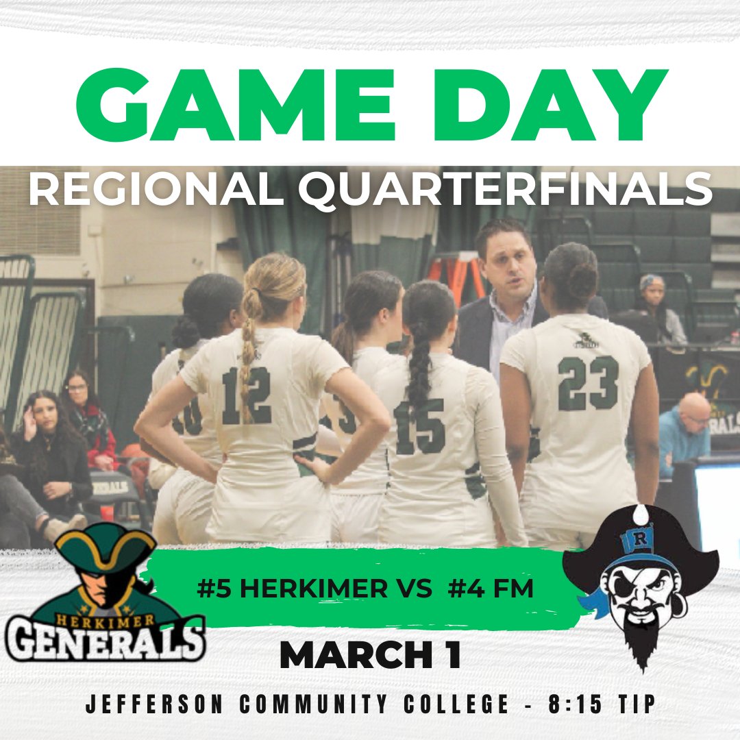 HerkWbb's tweet photo. The wait is over, @njcaareg3 Regional Quarterfinals are here as Herkimer faces off with Mountain Valley Conference rival @fmcc_athletics with a 8:15 tip at @CANNONEERS.  Let's go!!!

#letsgoherk #defendthehighground https://t.co/Sp4SDoo21R