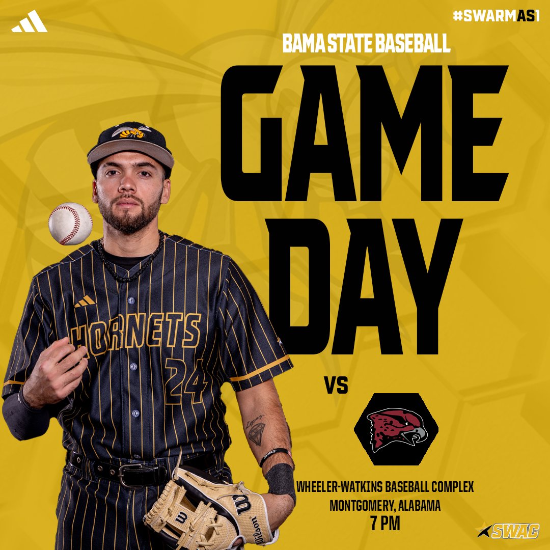 It's GAMEDAY! BamaStateBB opens a 4-game series against @UMESHawkBase at the Wheeler-Watkins Baseball Complex! ⏰ 7 PM 💻 hornetssportsnetwork.com 📶 tinyurl.com/4a5durxe #SWARMAS1
