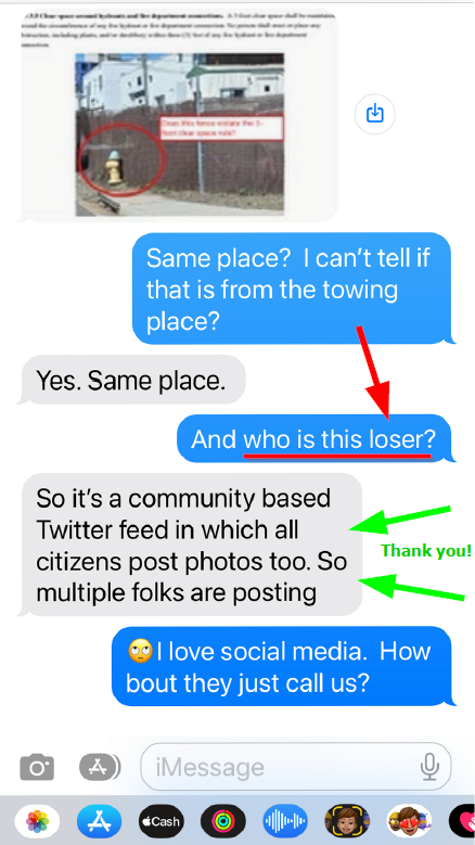 AdvTowHydrant's tweet photo. 😒🕵️‍♀️"Who is this loser" This Loser is a Mole, someone with too much time on their hands, and someone you don't want to respond to because it will generate more questions.    #HydrantLeakWeek #FOIA #accountability @ArlingtonVA https://t.co/vw1v4A6wv5