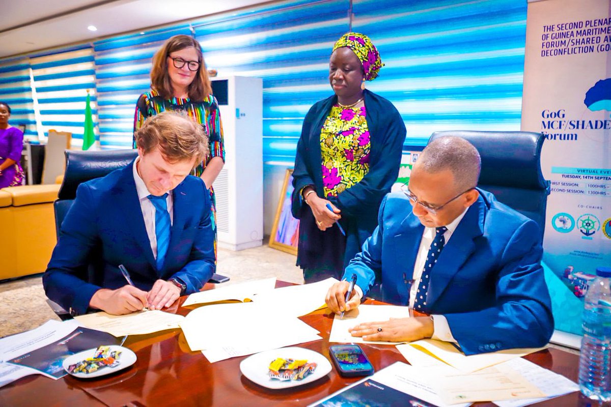 Earlier today, I led the NIMASA team to Sign a Memorandum of Understanding (MoU) on full-scale VDES Setup Incl. Space Capabilities to the Nigerian people with Representatives from Sternula ( Danish Embassy).