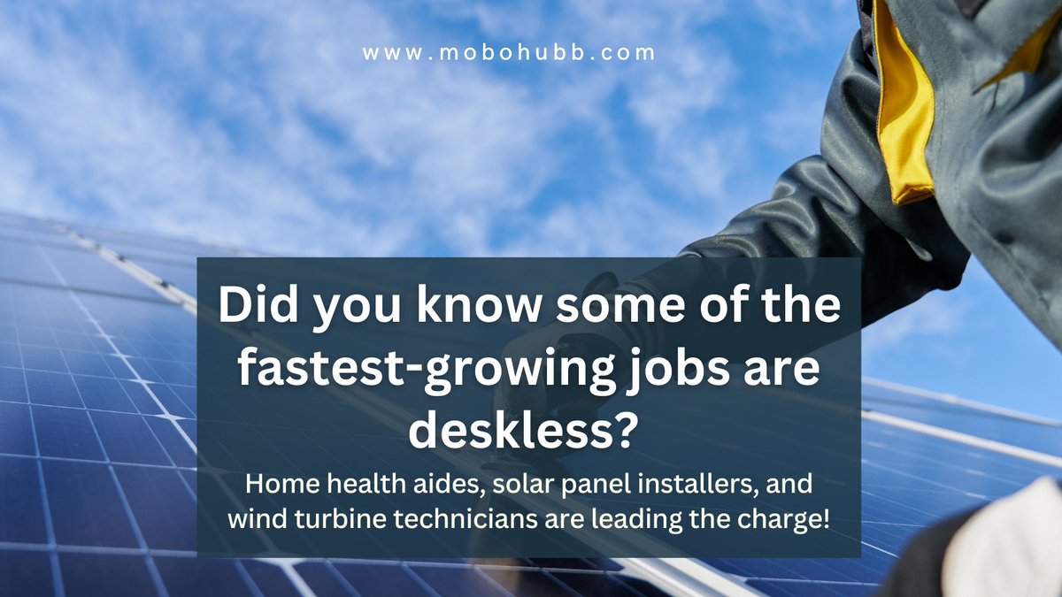 mobohubb's tweet photo. 🚀 Unleashing the power beyond the desk! 🌐 Deskless workers are the backbone of industries, and some of the fastest-growing jobs are deskless. Share your thoughts and celebrate the #DesklessRevolution shaping the #FutureOfWork. https://t.co/yCUWSJZ9Iq