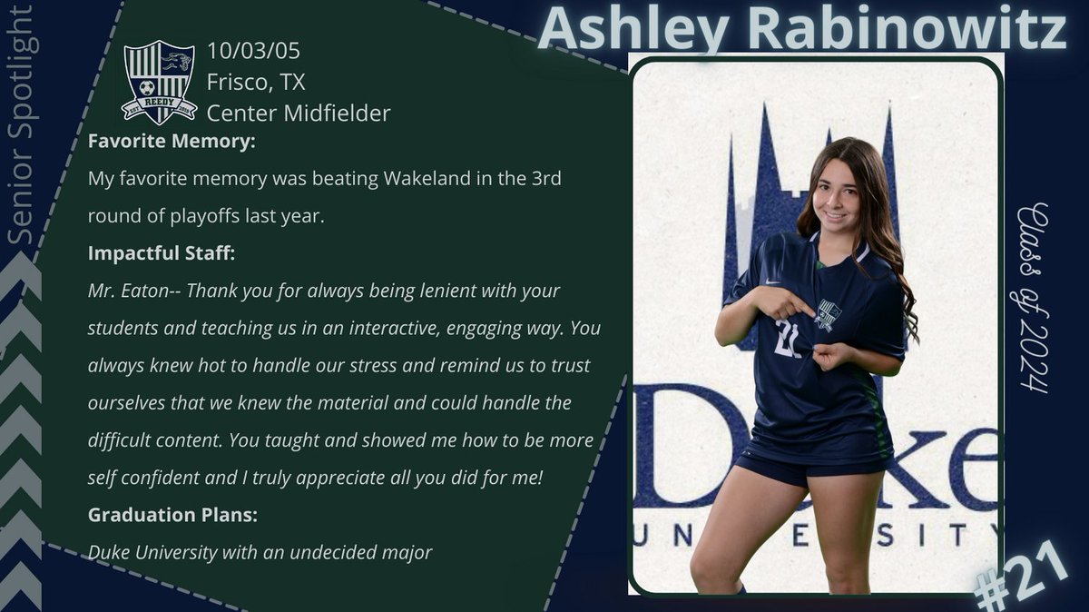Reedy Soccer (@reedygsoccer) on Twitter photo Day 9 of our Senior Countdown...<a href="/ashleyrabs21/">ashley rabinowitz</a>
#rhsRoar <a href="/ReedyBooster/">Reedy Booster Club</a> <a href="/ReedyLions/">Reedy High School</a> Day 9 of our Senior Countdown...<a href="/ashleyrabs21/">ashley rabinowitz</a>
#rhsRoar <a href="/ReedyBooster/">Reedy Booster Club</a> <a href="/ReedyLions/">Reedy High School</a>