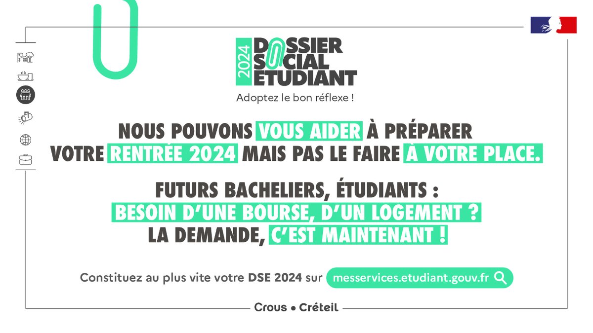 ⚠️ Demande de bourse étudiante rentrée 2024 La demande doit être renouvelée chaque année. Le site permettant de déposer sa demande sera ouvert du 1er mars à 14h jusqu’au 31 mai 2024.  Adresse de dépôt des DSE sur le portail : messervices.etudiant.gouv.fr 🔗 univ-spn.fr/demande-de-bou…