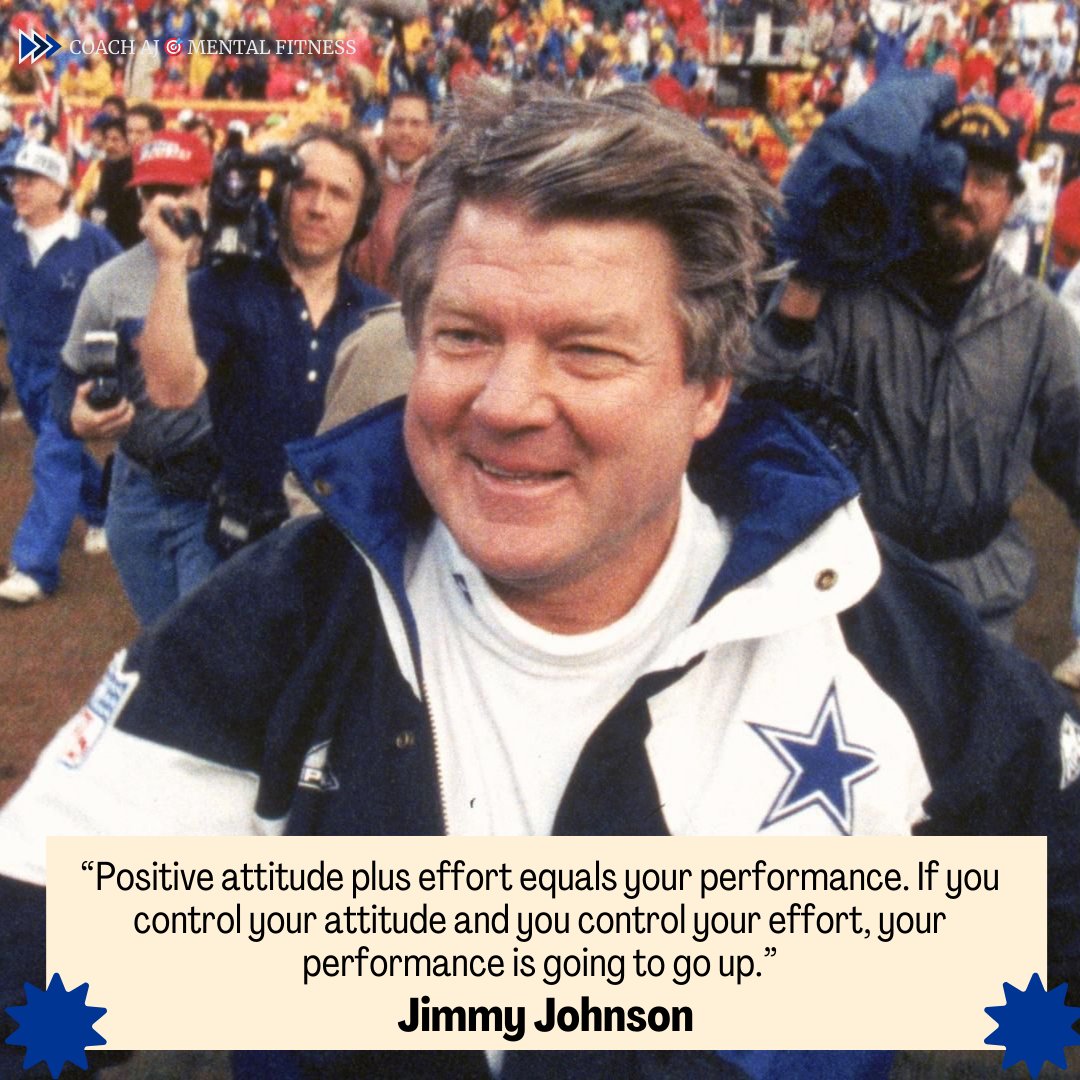 Jimmy Johnson said, 'Positive attitude plus effort equals your performance. If you control your attitude and you control your effort, your performance is going to go up.' Positive thinking isn't delusional. You're not positive because life is easy, you're positive because life…