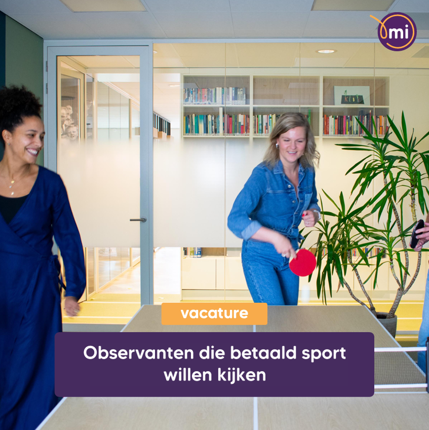 Betaald worden om sport te kijken. Kan dat? Ja!

We zoeken 15 observanten die minimaal studeren aan een hbo-/wo-opleiding en geld willen verdienen door amateursportwedstrijden te bezoeken. Daar registreer je de (on)sportiviteit met een app.
👉mulierinstituut.nl/over-mulier/we…
