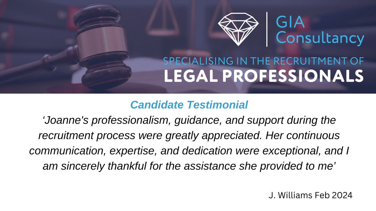 Another very happy candidate who secured her ideal role through GIA Consultancy this week.

#legalcareers #legalrecruitment