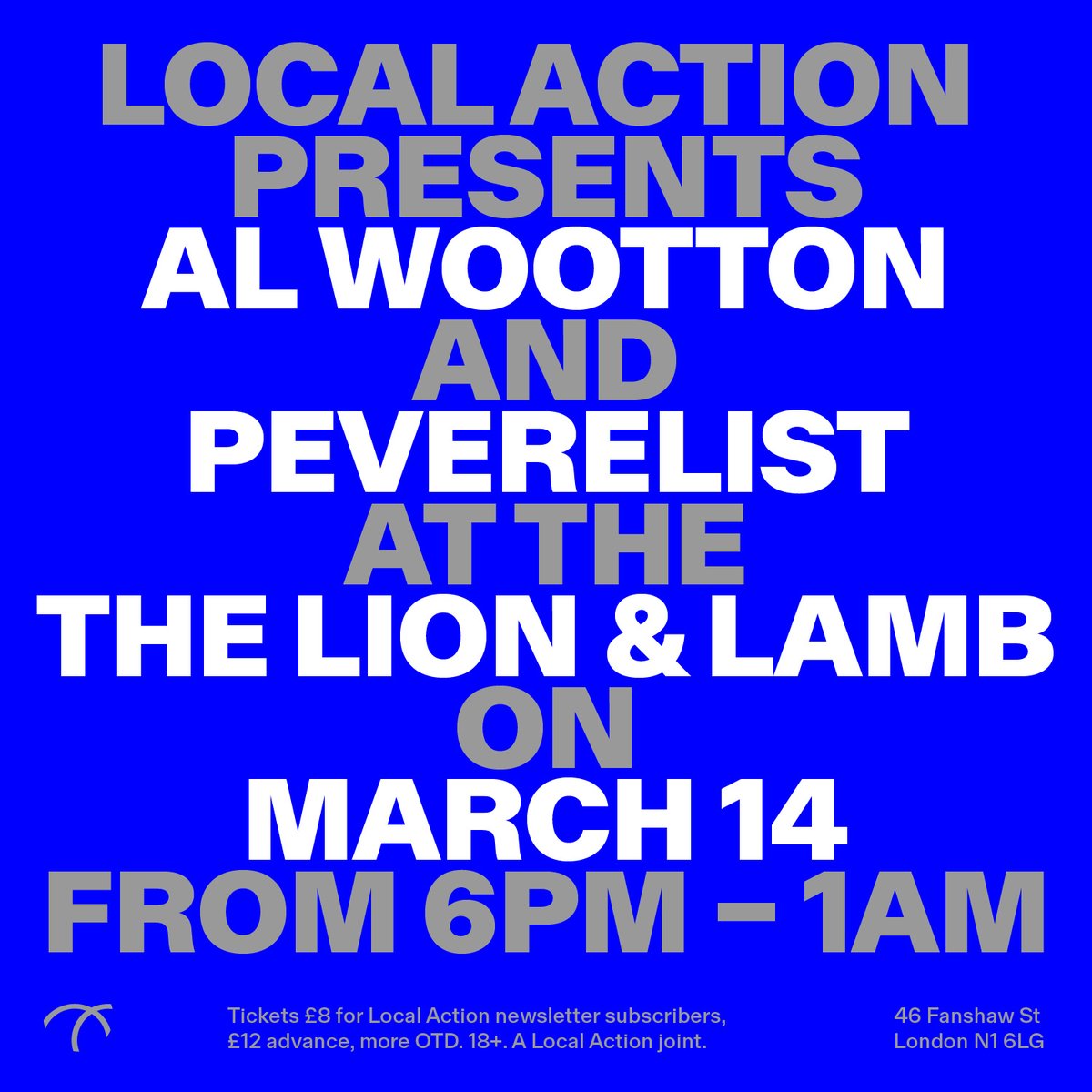 Local Action (@localactionrec) on Twitter photo While we're in promo mode, reminder that this is in two weeks - two of the UK's finest stretching out for an extended set in the city's best sounding pub.
<a href="/AlWootton1/">Al Wootton</a>
@peverelist
ra.co/events/1867025 While we're in promo mode, reminder that this is in two weeks - two of the UK's finest stretching out for an extended set in the city's best sounding pub.
<a href="/AlWootton1/">Al Wootton</a>
@peverelist
ra.co/events/1867025