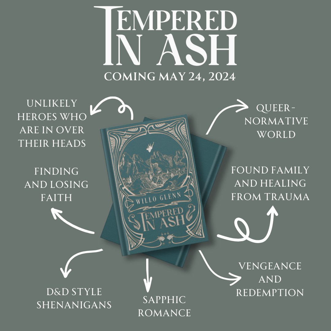 BMWillows's tweet image. I am thrilled to be participating in the cover reveal for @willoglenn&apos;s upcoming queer dark fantasy novel, TEMPERED IN ASH!

⭐️Releasing May 24, 2024 (SOON)

PREORDER: amazon.com/dp/B0CVVNFN8C
ADD ON GR: shorturl.at/fiBHW
