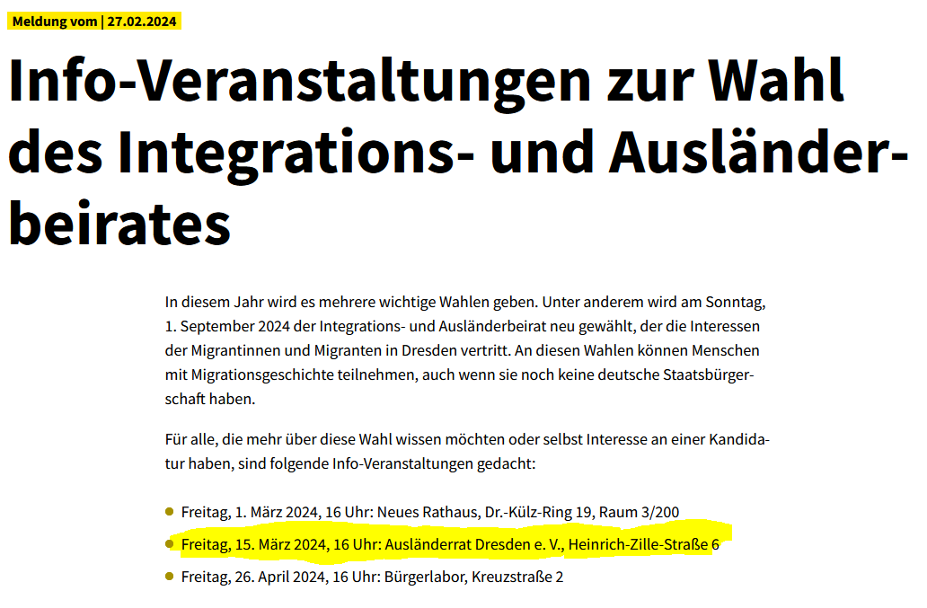 Der #Äusländerbeirat #Integrationsbeirat wird dieses Jahr in #Dresden gewählt. Informiert Euch!
dresden.de/de/rathaus/akt…
